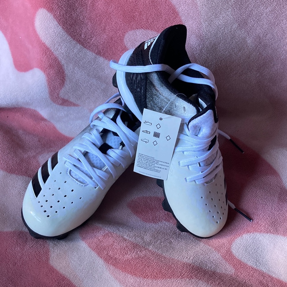 Adidas Kids baseball cleats - White and Black
